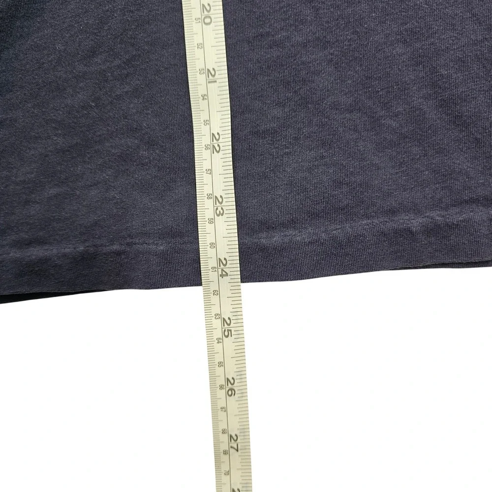 Polo Ralph Lauren T-Shirt Mens M‎ Navy Blue V-Neck Minimalist Cotton Pony Logo